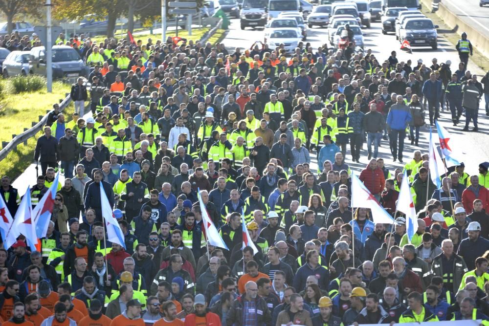 Manifestación en A Coruña de auxiliares del naval