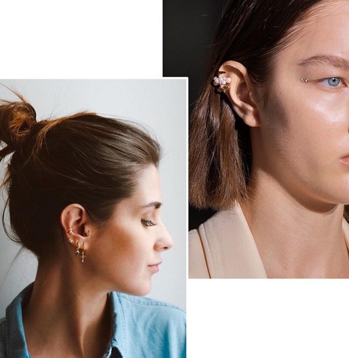 Pendientes 'ear cuff' minimalistas: la 'influencer' Mery Turiel y desfile primavera-verano 2020 de Adeam