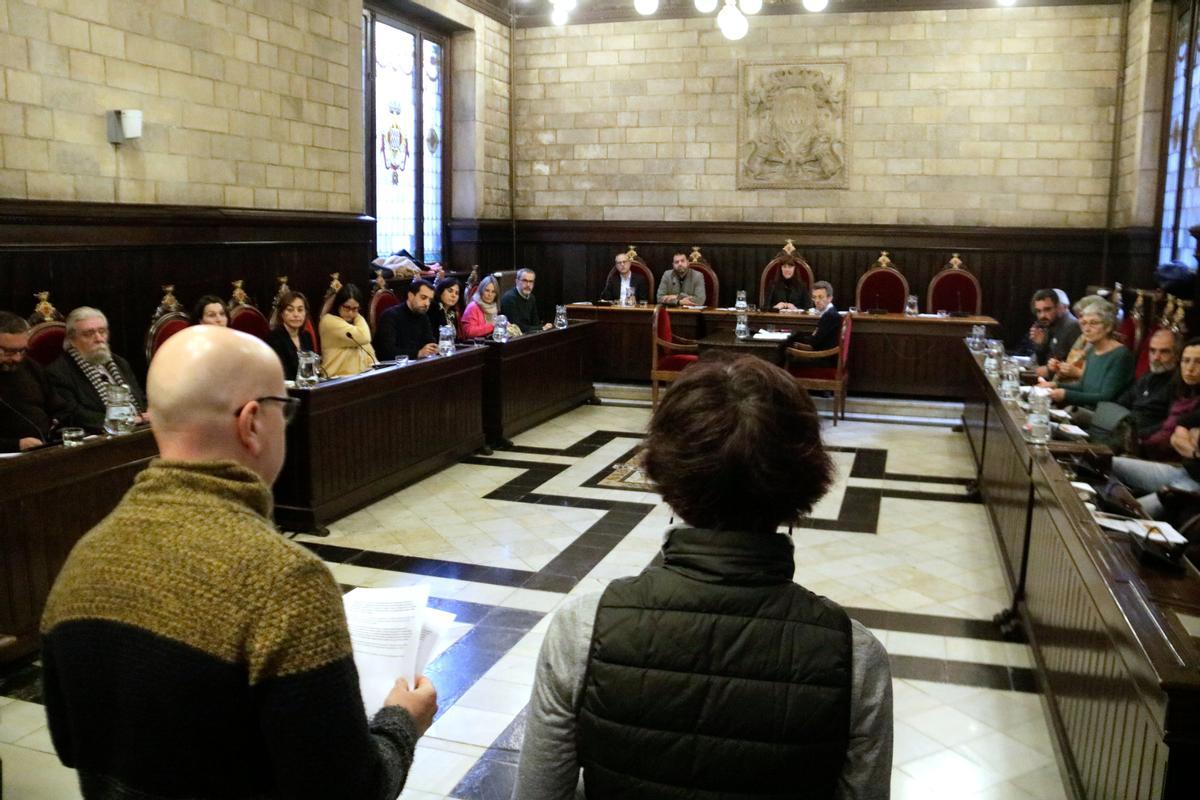 Intervenció abans del ple de Girona.