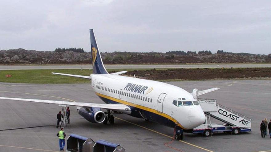 Un avión de la compañía irlandesa Ryanair.