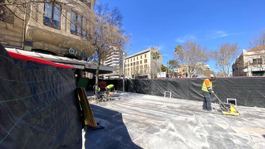 Obras en la plaza de España de Palma: Las fotos de remodelación a cuatro meses del final