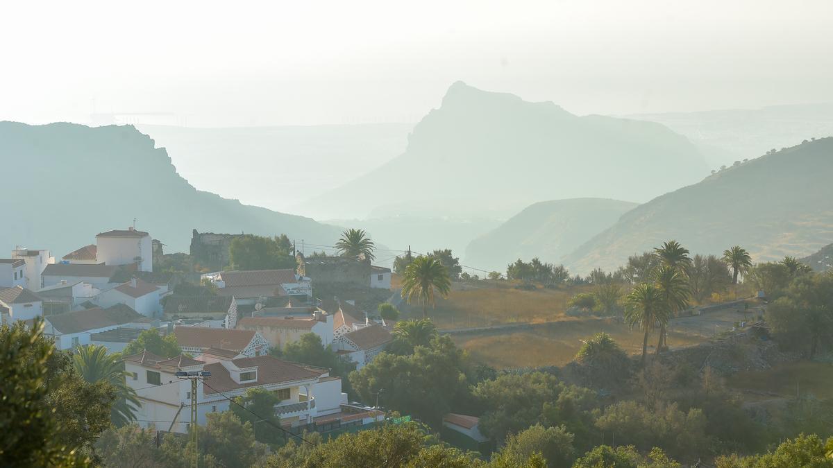 Calima vista desde Temisas (Agüimes) este miércoles