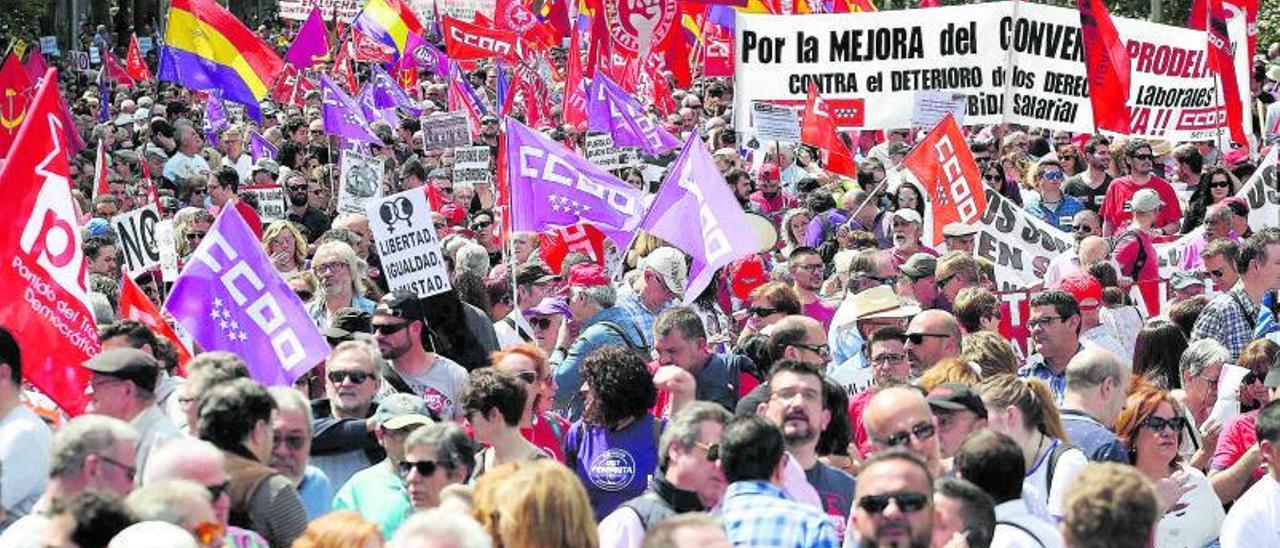 Imagen de la manifestación del Primero de Mayo, en Madrid, en 2019 | David Castro