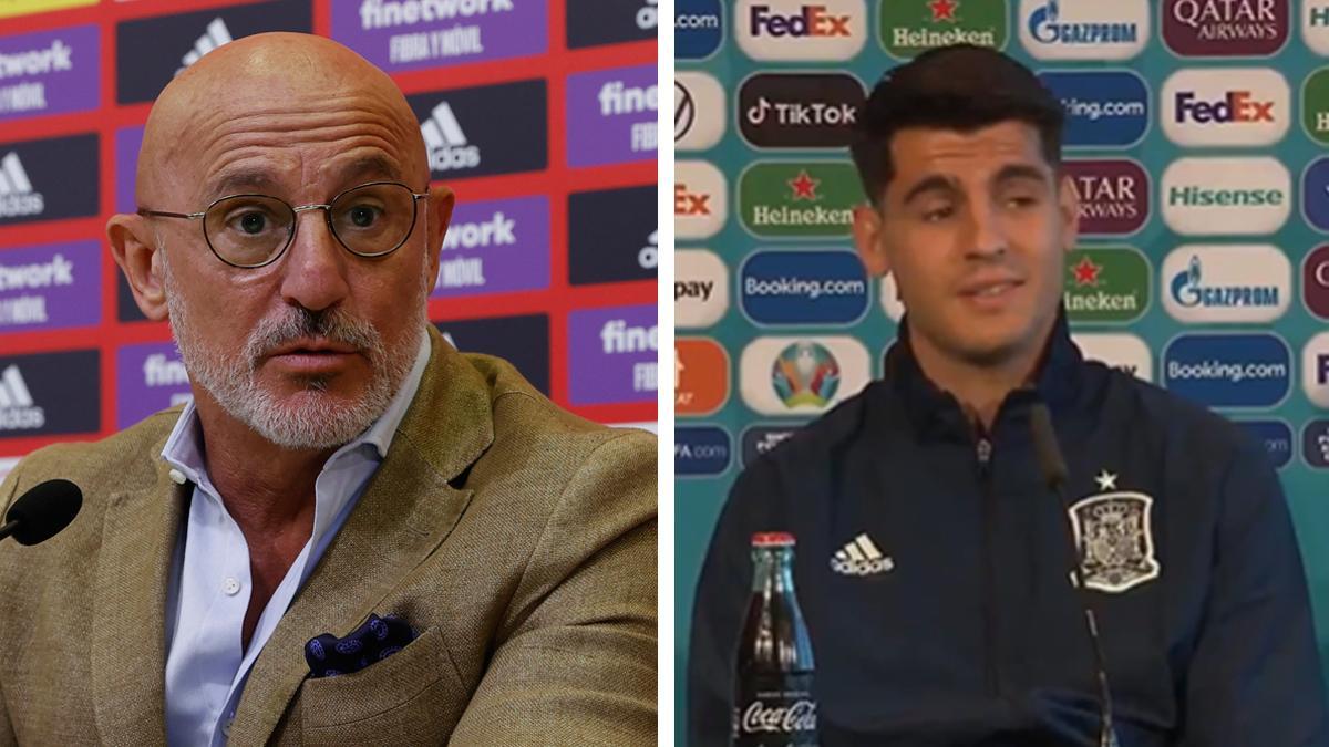Luis De la Fuente y Álvaro Morata, seleccionador y delantero de la selección española de fútbol