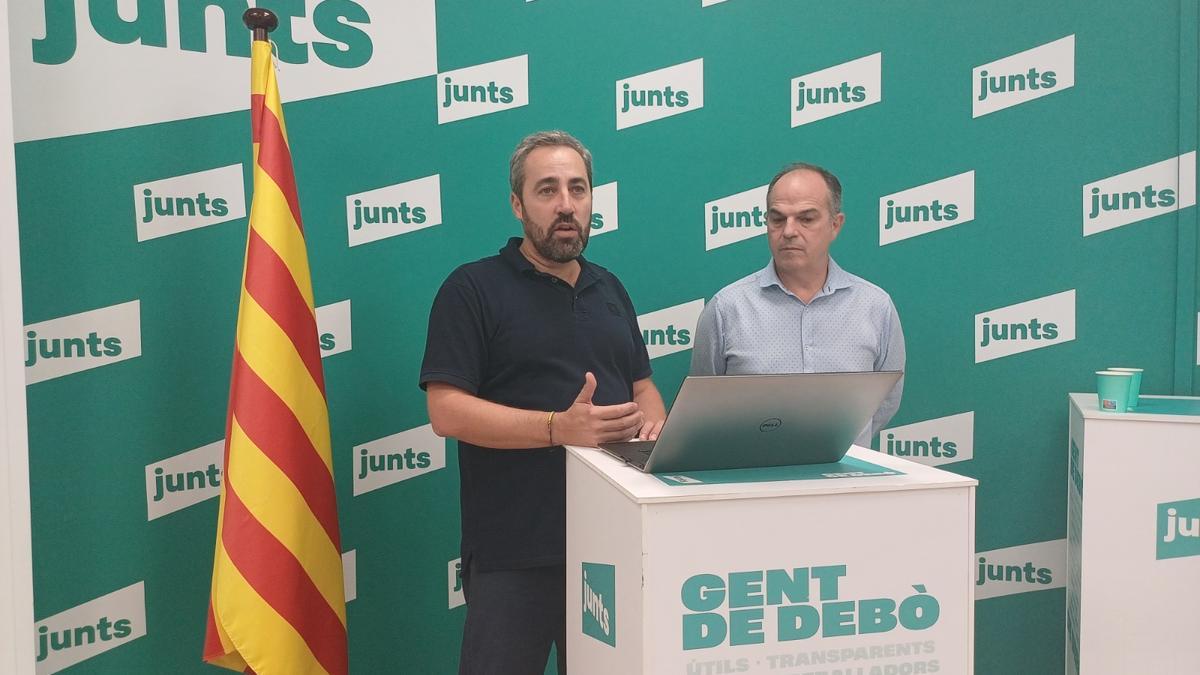 Ramon Bacardit i el secretari geneal de Junts, Jordi Turull, aquest divendres a la tarda a Manresa