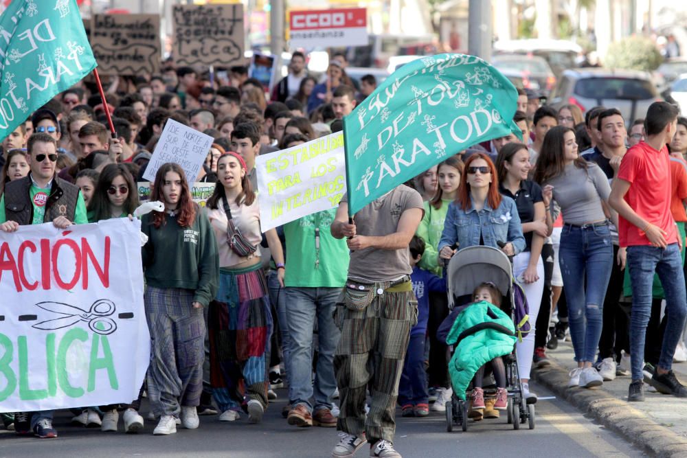 Protestas en defensa de la escuela pública en Cartagena