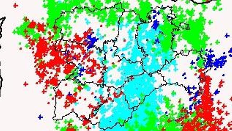 Zonas de la provincia afectadas por la caída de los rayos