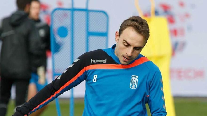 Héctor Font, en un entrenamiento en El Requexón.