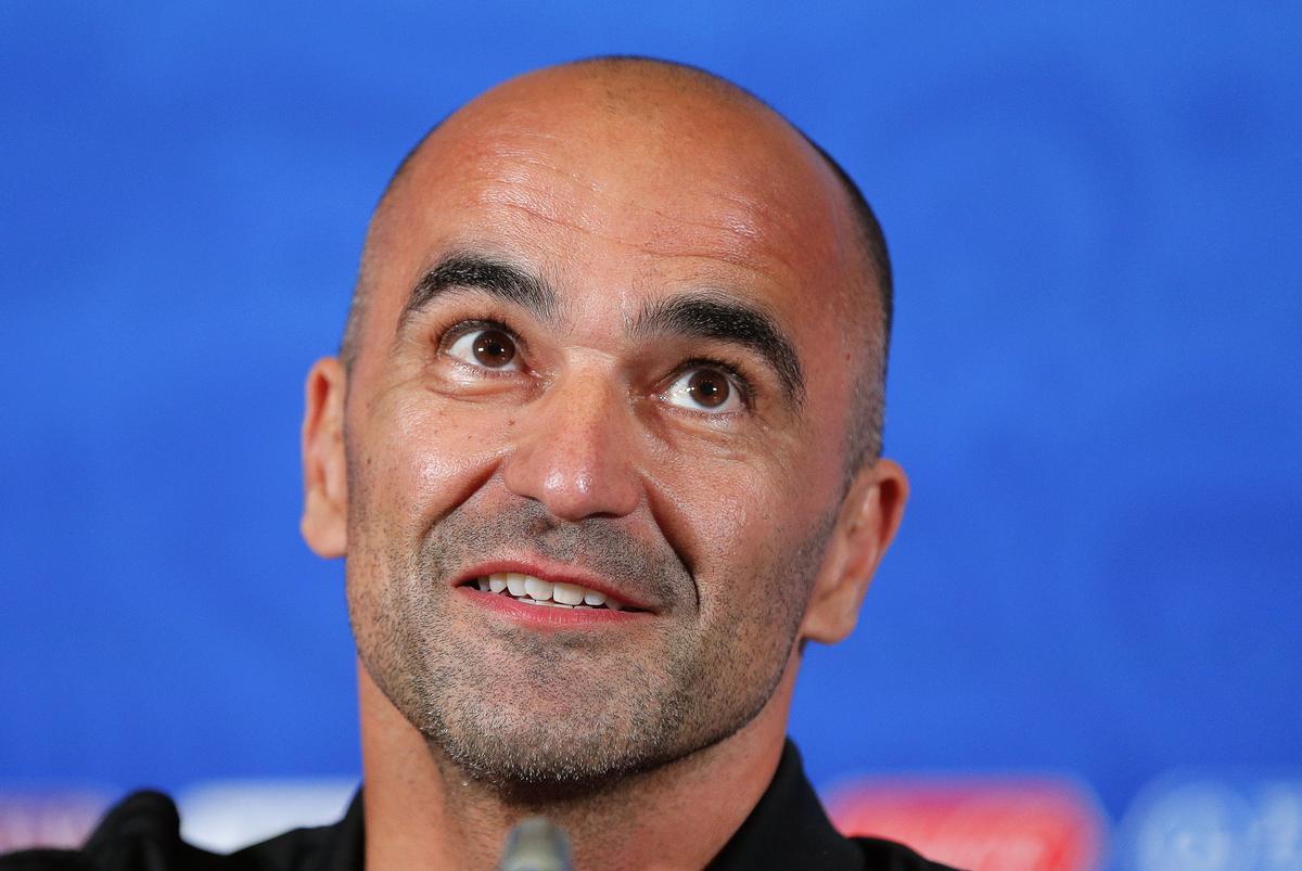 Roberto Martínez, en una rueda de prensa de la selección belga.