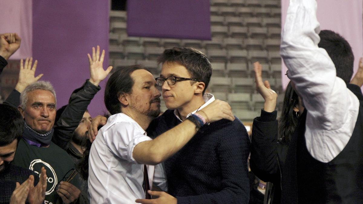 Pablo Iglesias e Íñigo Errejón, en la clausura de la Asamblea Ciudadana de Podemos, el pasado 12 de febrero.