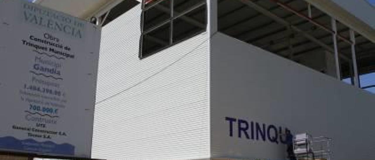 Obras recientes en el trinquet municipal de Gandia.