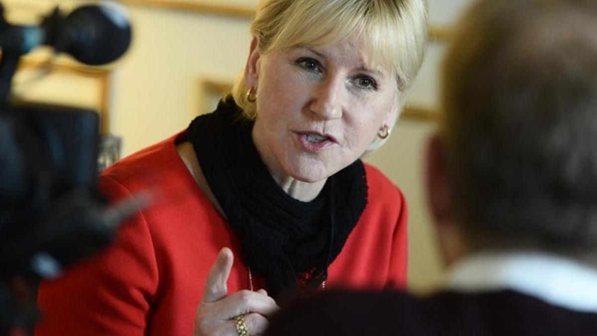 La ministra de Exteriores sueca, Margot Wallström, ayer.