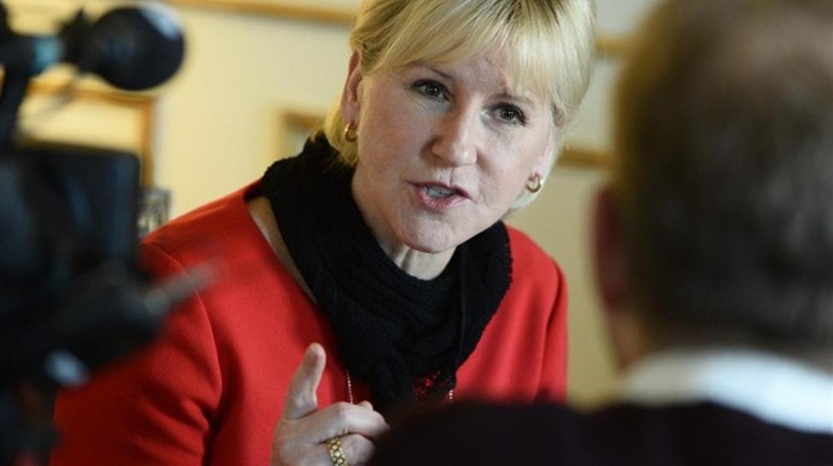 La ministra d’Exteriors sueca, Margot Wallström, ahir.