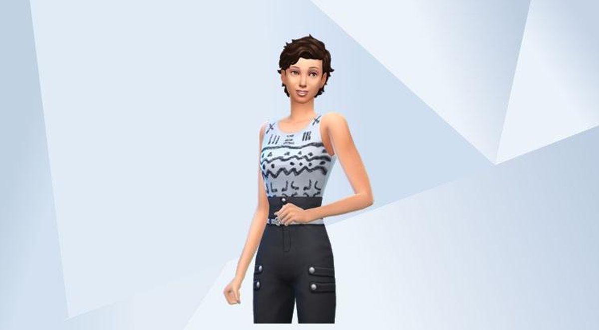 El avatar de Millie Bobby Brown en The Sims 4
