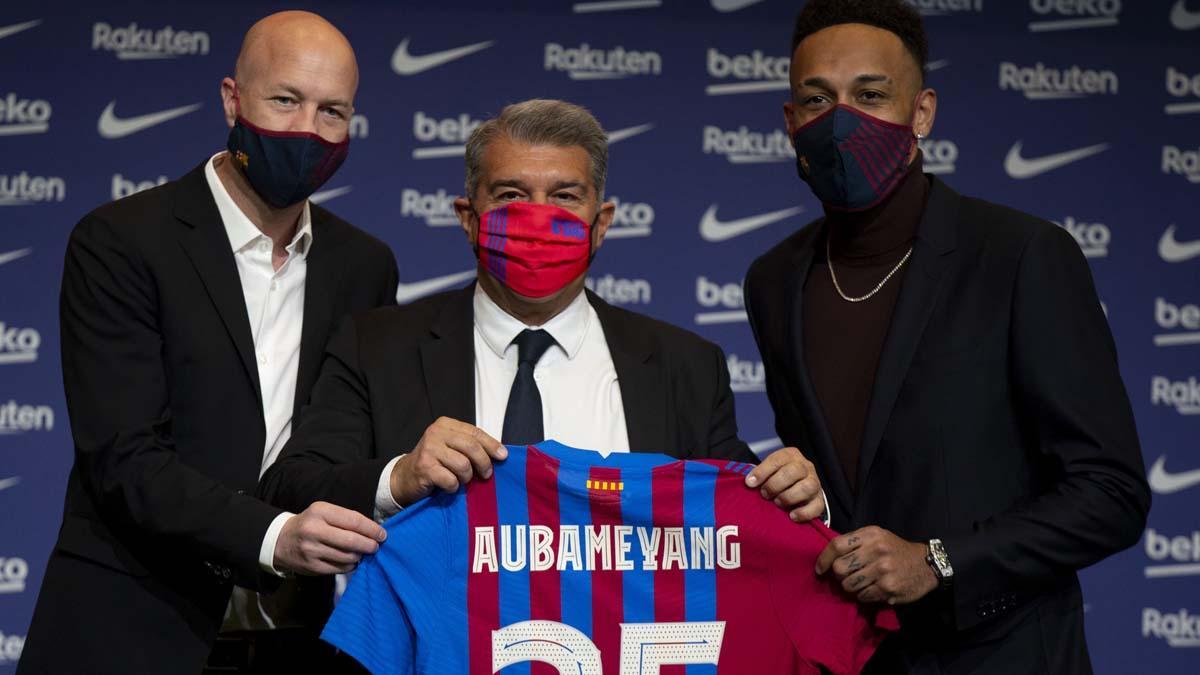 Una imagen de la presentación de Aubameyang