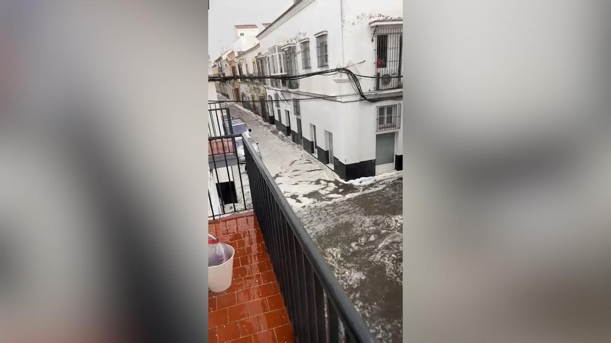 Espectacular granizada en Sanlúcar de Barraneda