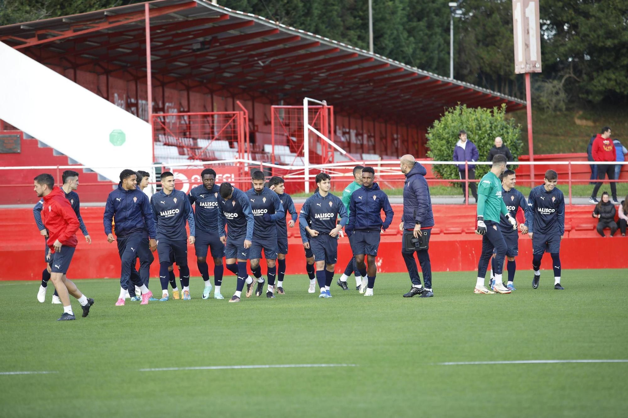 El Sporting vuelve a entrenar después de la victoria en Villareal (en imágenes)