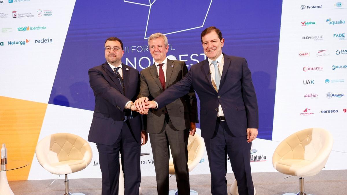 Barbón, Rueda y Mañueco reclaman avances en el Corredor Atlántico, el fin de los peajes y un nuevo modelo de financiación