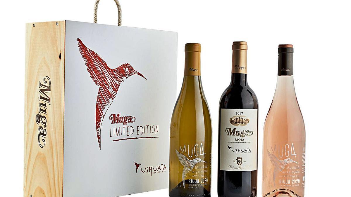 Muga Blanco 2020, Muga Crianza
 2017 y Muga Rosado 2020 en
 este ‘pack’ de vinos.  D.i.