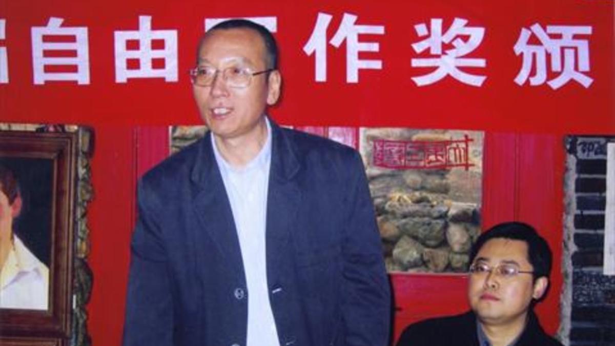 El disidente político chino y premio Nobel de la Paz, Liu Xiaobo, en un acto en Pekín.