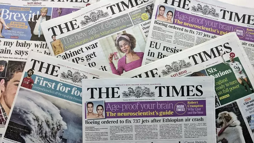 El periódico &#039;The Times&#039; es uno de los más leídos en Inglaterra.