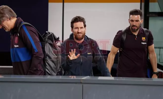 La llegada del FC Barcelona a Madrid en imágenes