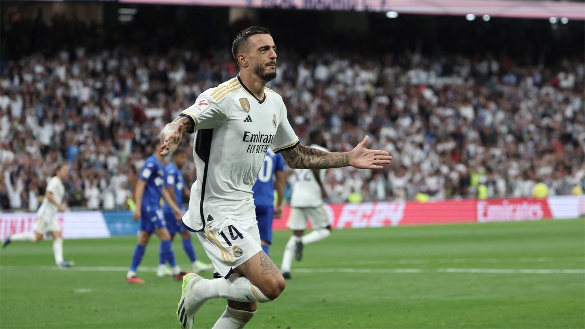 Joselu ha podido celebrar su primer gol con el Madrid