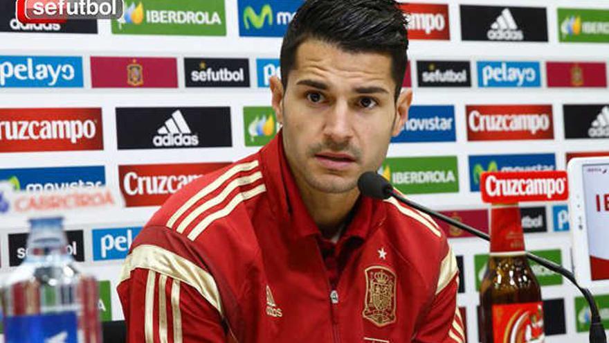 El grancanario Víctor Machín, &#039;Vitolo&#039;, durante la rueda de prensa que ofreció a mediodía de ayer.