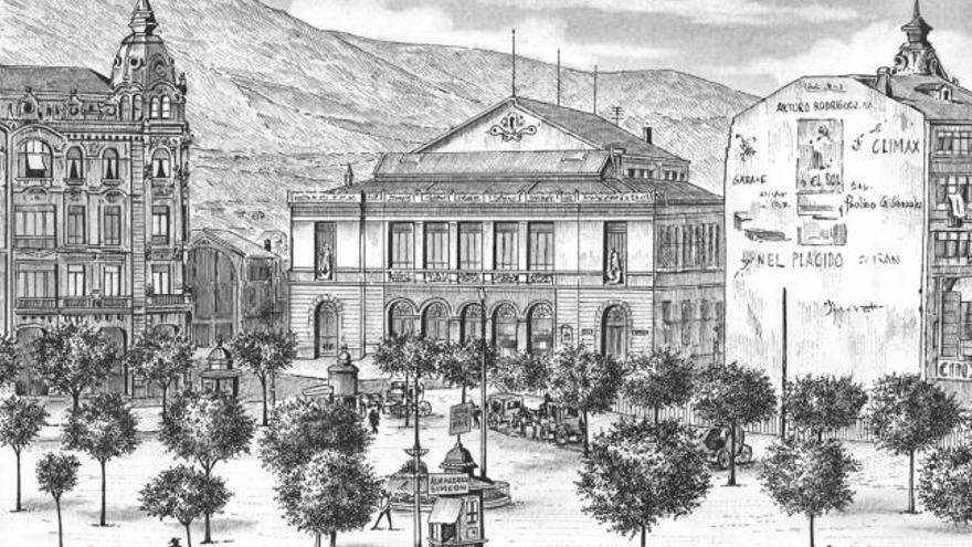 La plaza de la Escandalera en 1920.