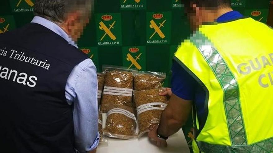 La Guardia Civil detiene a dos personas por contrabando de picadura de tabaco