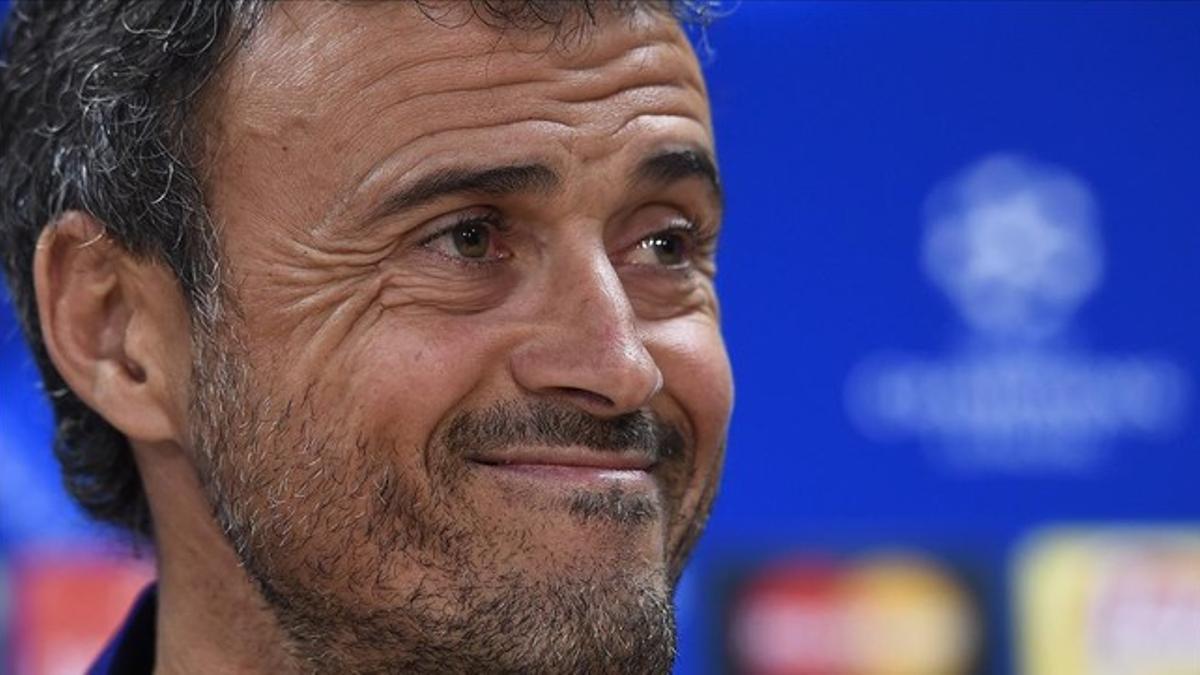 Luis Enrique, en la rueda de prensa previa al Barça-Roma de la Champions