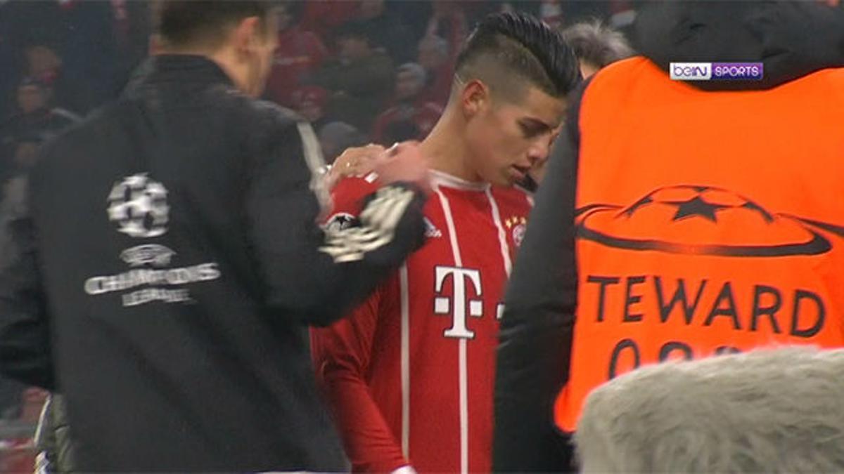 LACHAMPIONS | Bayern - Besiktas (5-0): James no pudo continuar tras un pelotazo de Müller