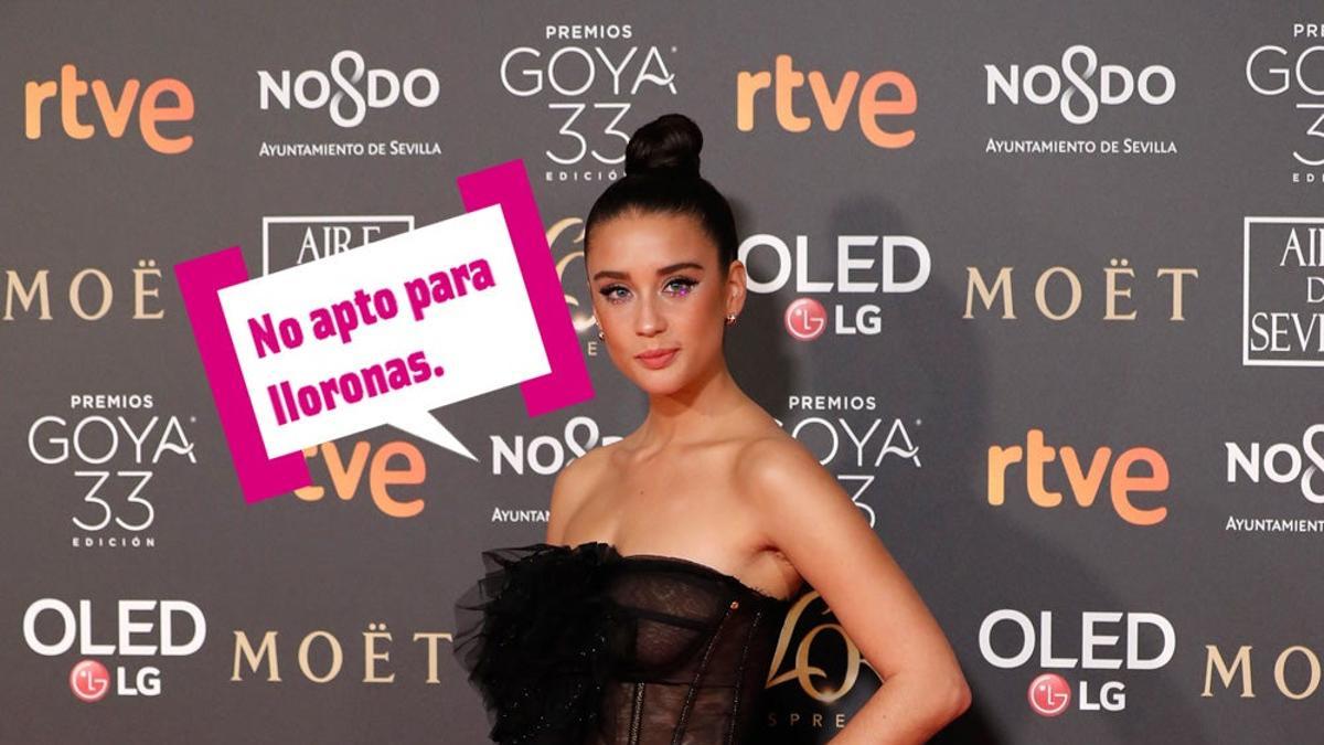 El maquillaje 'glitter' de María Pedraza en los Goya 2019