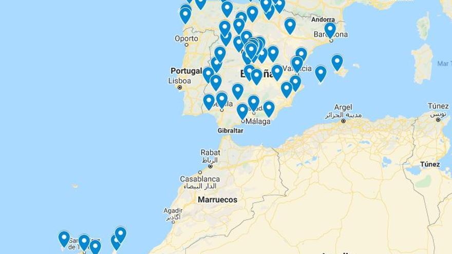 Mapa de los centros en los que realizar las pruebas Covid gratuitamente
