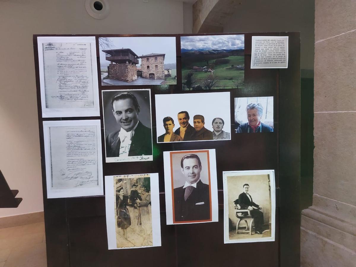 Un panel expuesto con imágenes antiguas.