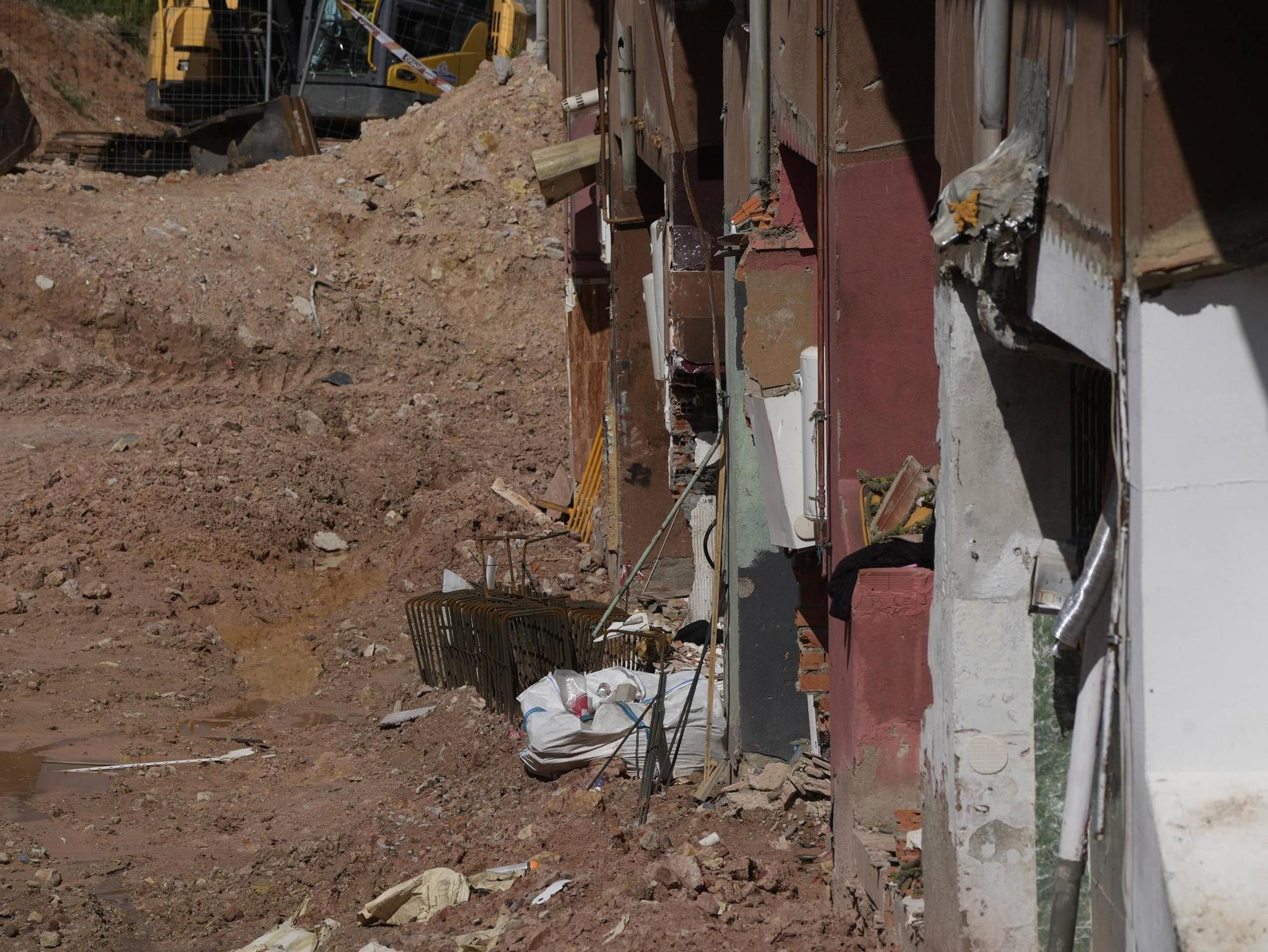 Estado de las casas tras el derrumbe del muro de Rabiche