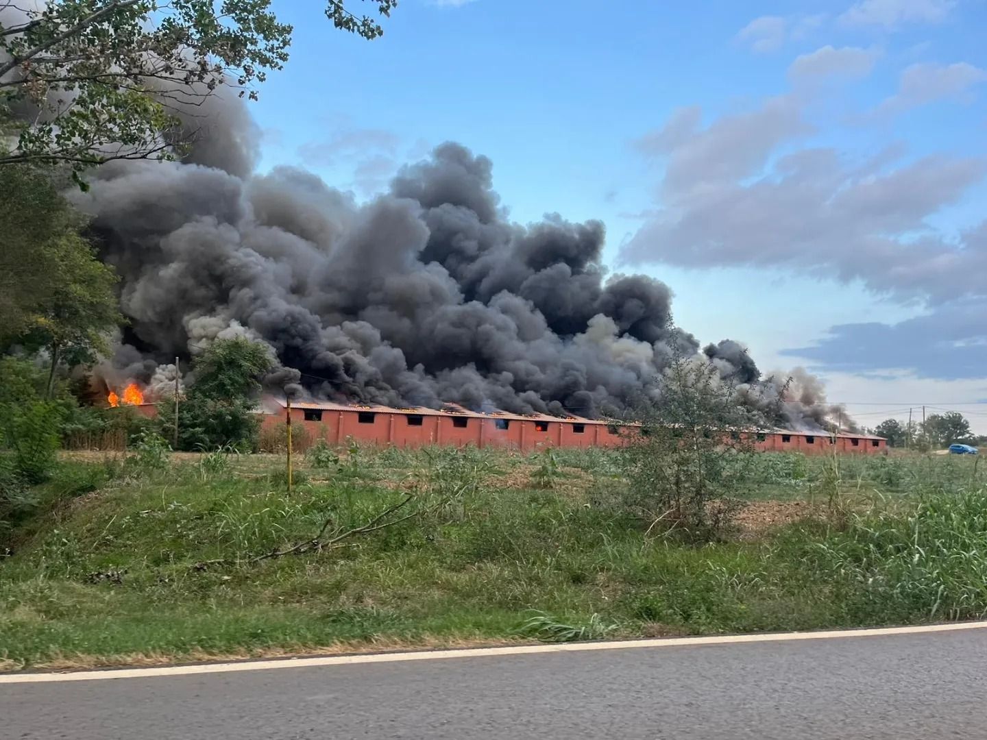 L'incendi a una granla de Cornellà del Terri, en imatges