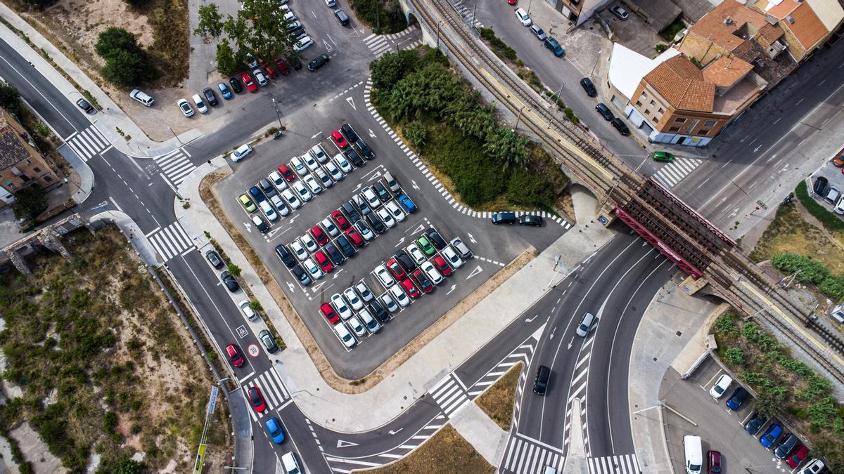 Vista aèria de l'aparcament del Pont de Ferro