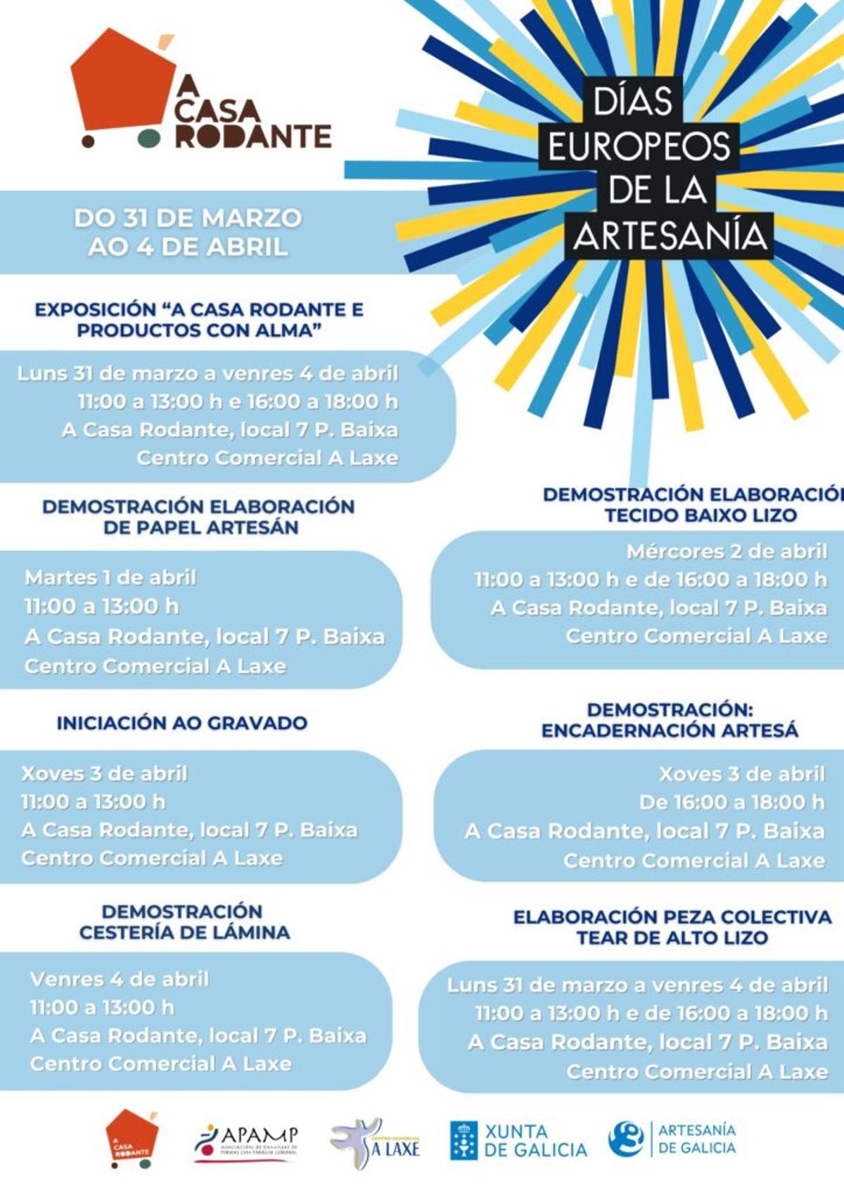 Cartel con la programación del evento en A Casa Rodante