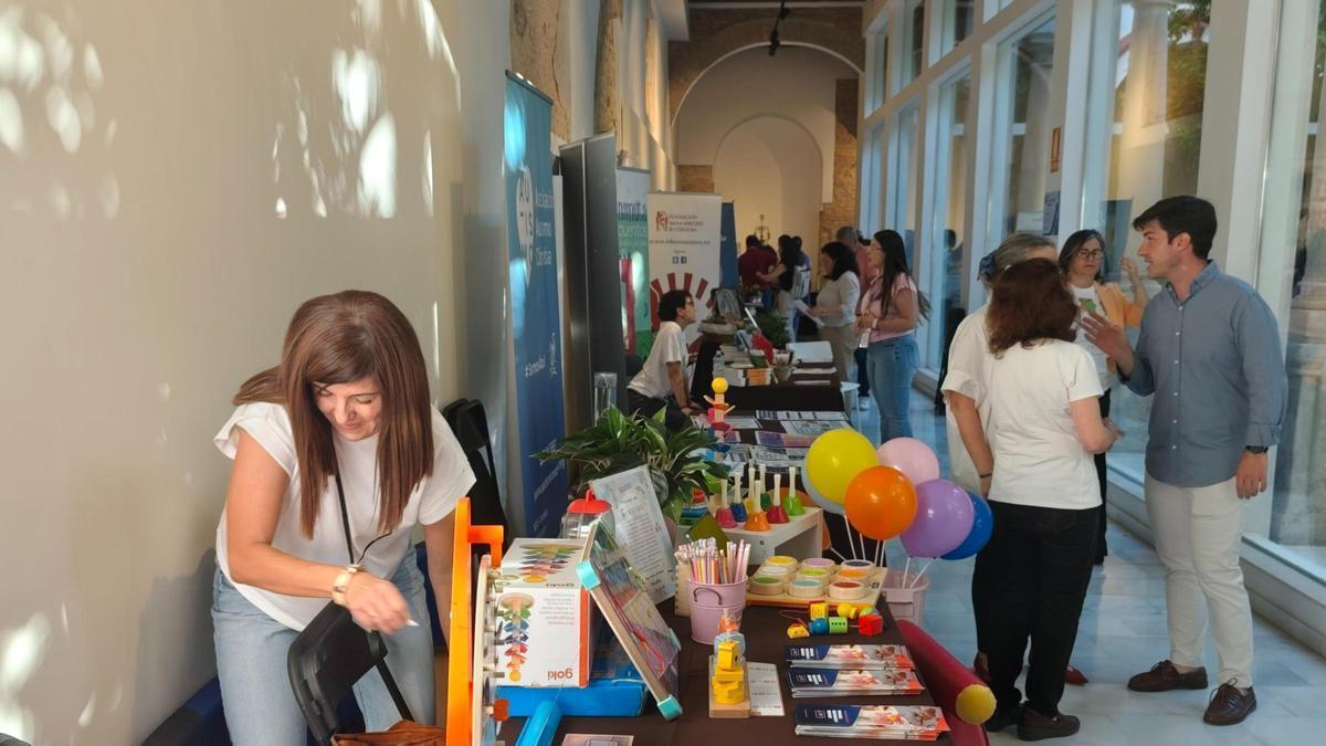 Estands participantes en el encuentro sobre discapacidad celebrado en Lucena.
