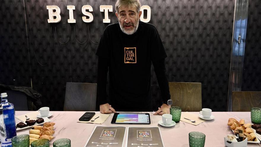 Camilo Franco, na presentación do programa completo do Culturgal, no Cafetín. |  Rafa Vázquez