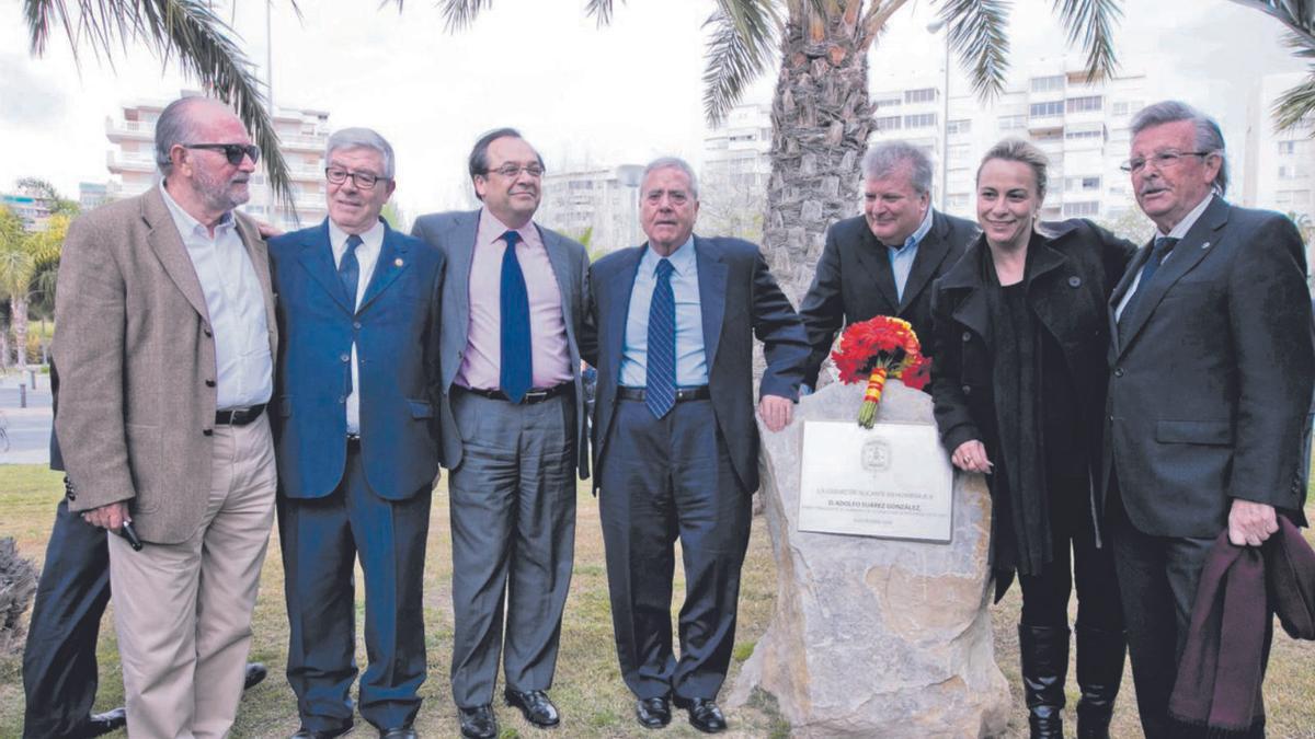 En el homenaje de Alicante a Adolfo Suárez, a quien se dedicaba un parque. 
