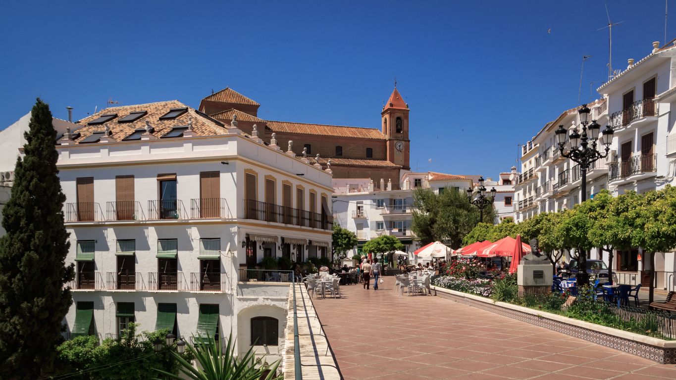 La plaza principal de Torrox, Málaga