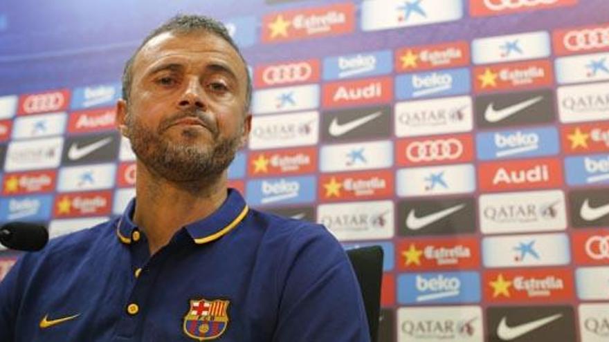 Luis Enrique, en la rueda de prensa.