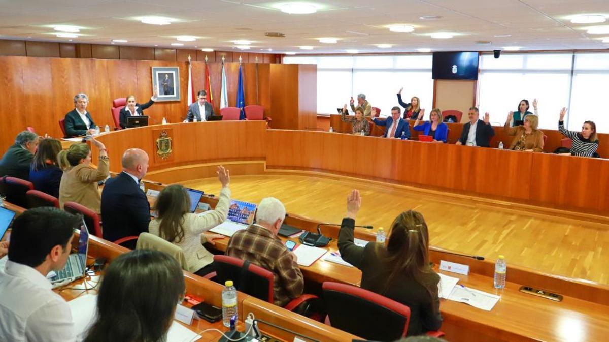 Votación en el pleno de este lunes de una de los puntos del orden del día.
