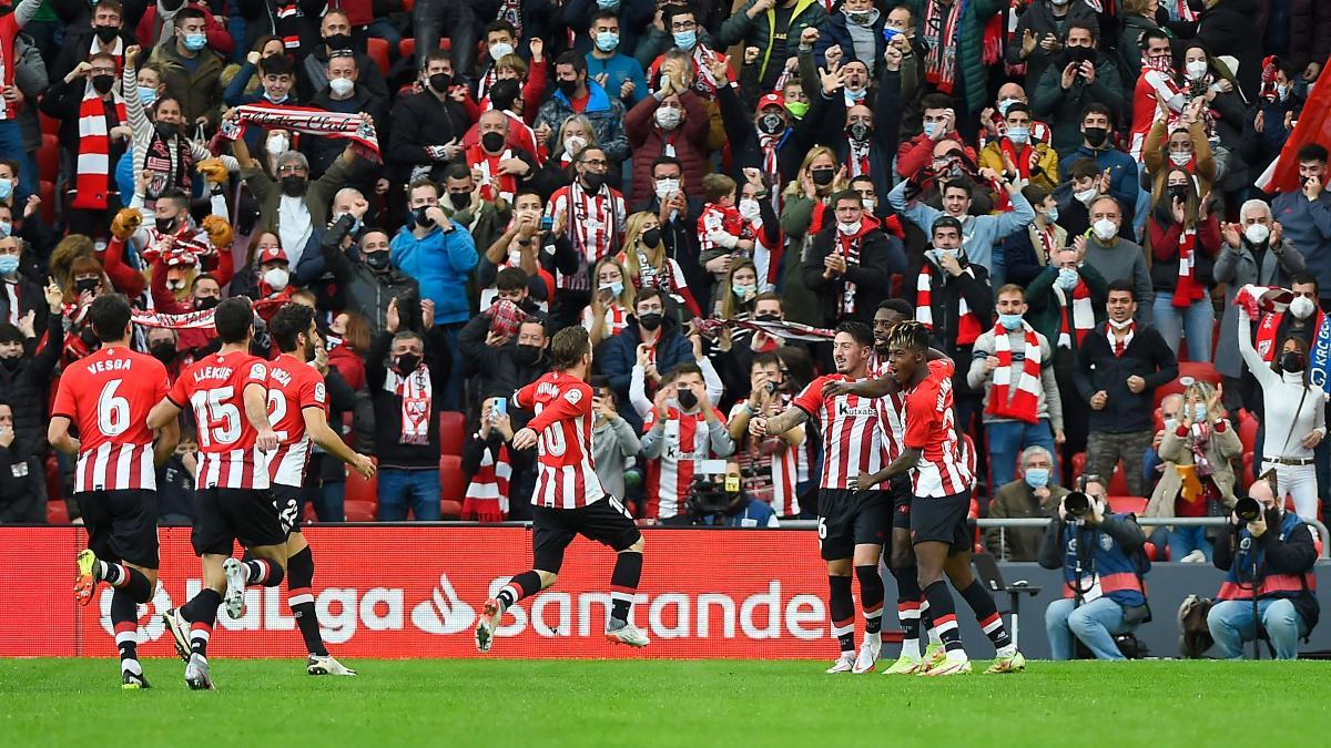 Jugadores del Athletic celebrando un gol