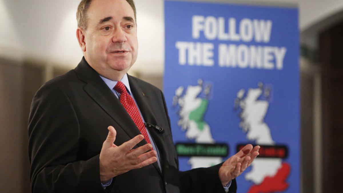 El ministro principal escocés y líder del SNP, Alex Salmond, este lunes, en un discurso en Aberdeen ante la asociación proindependencia Empresas para Escocia.