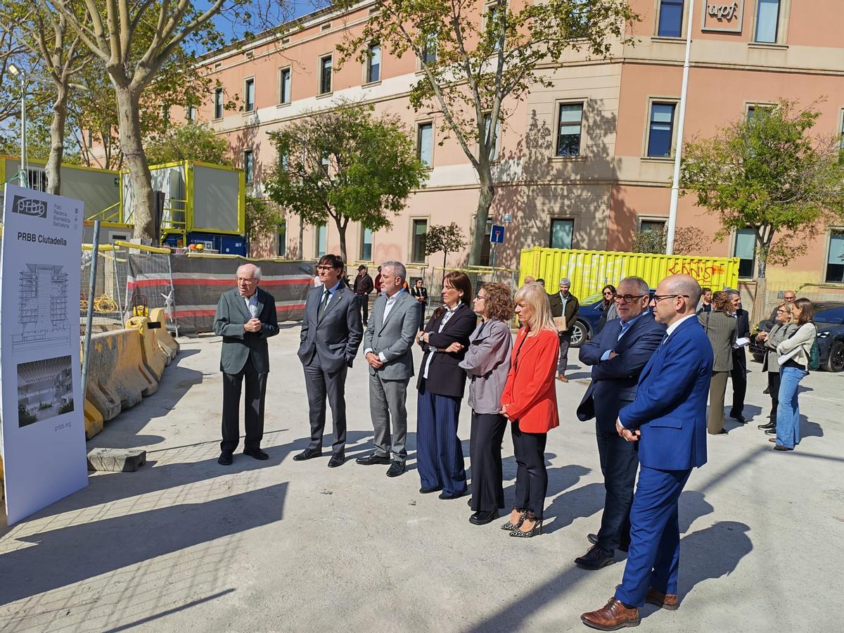 Visita institucional a las obras del futuro centro de investigación en medicina de precisión en la Ciutadella