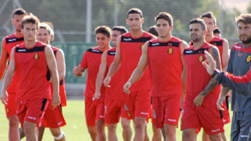 El Mallorca, durante un entrenamiento.