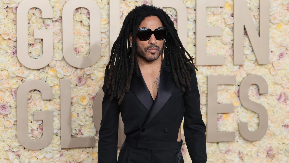 Lenny Kravitz en la gala de los Globos de oro 2024